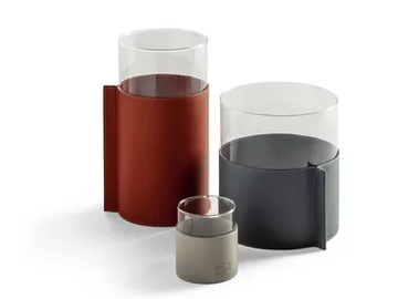 GLI OGGETTI - LEATHER POT - Glass vase by Poltrona Frau - view 2